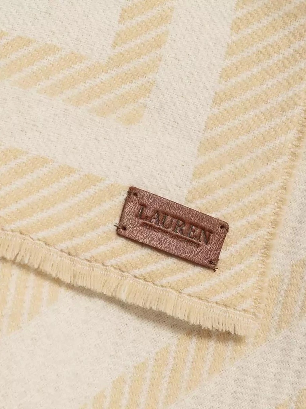 *NWT* Lauren Ralph Lauren Women’s Woven Twill-Border Ruana Cape, One Size - Picture 2 of 11